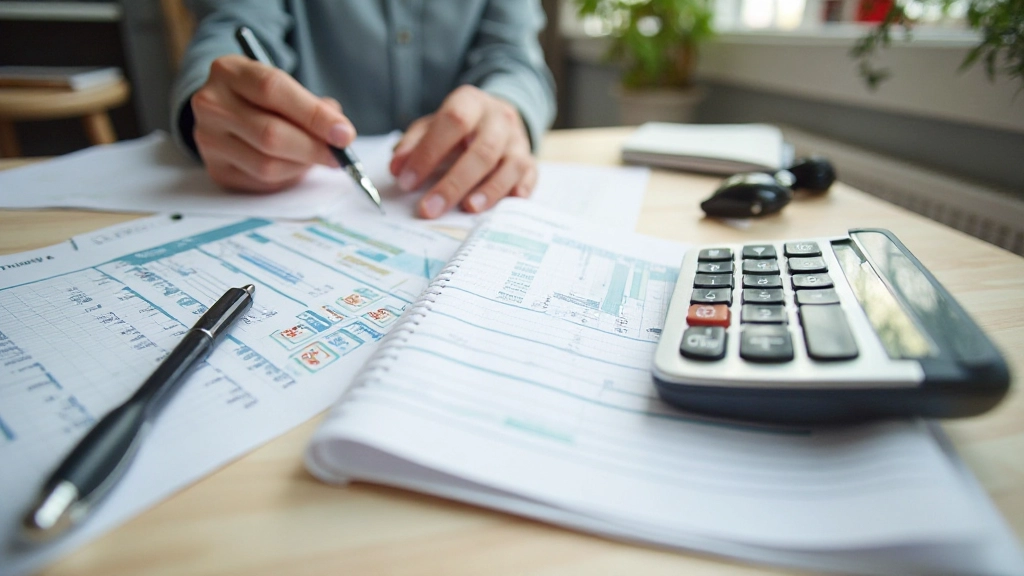 Werkbureau met budget planner en calculatortools